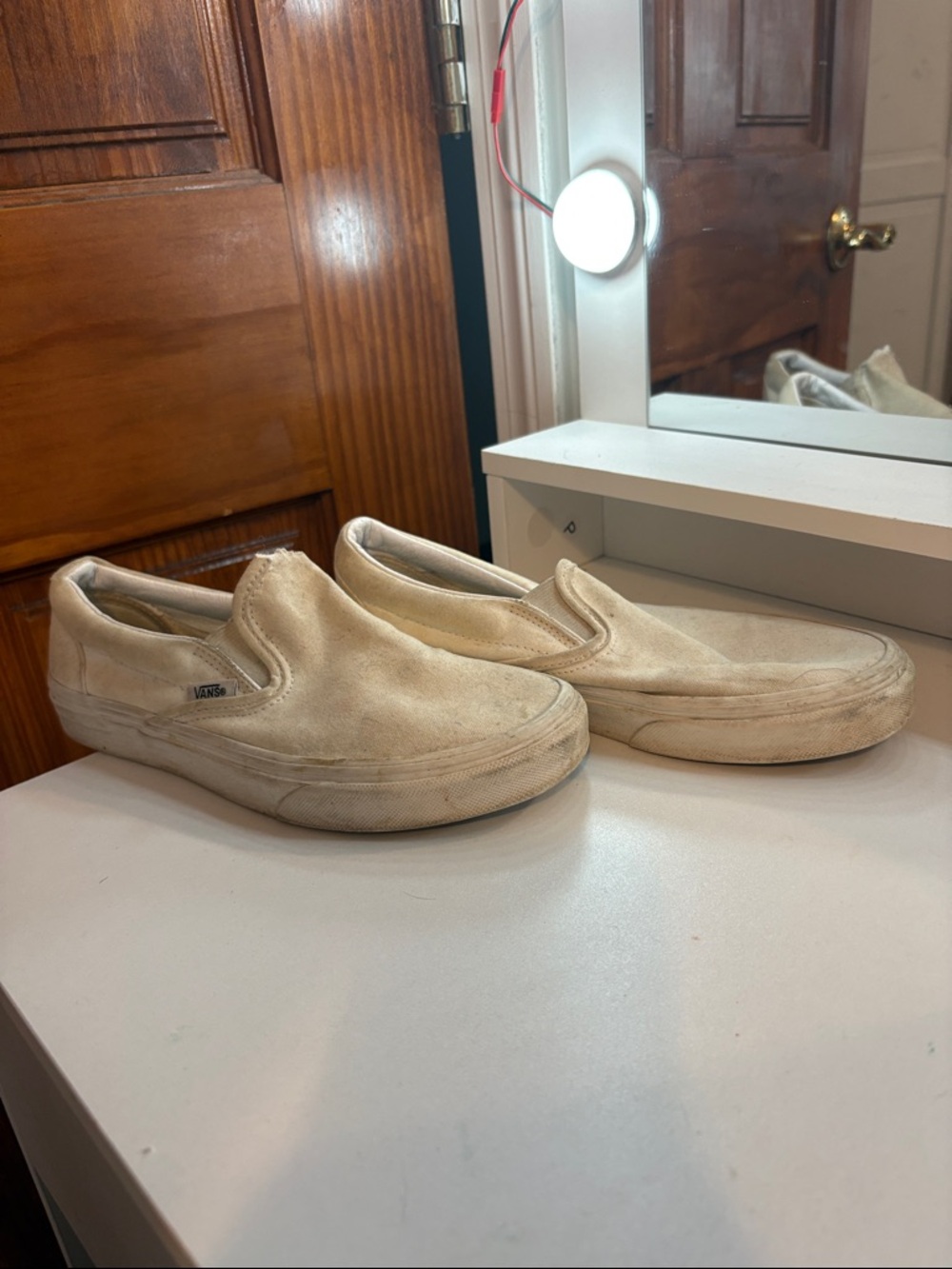 Vans Slip-On Men’s Shoes in Off-White Canvas